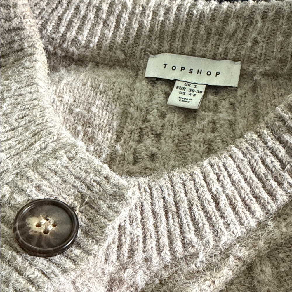 Topshop Women's Cream Cable Knit Sweater - Picture 2 of 8